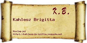 Kahlesz Brigitta névjegykártya